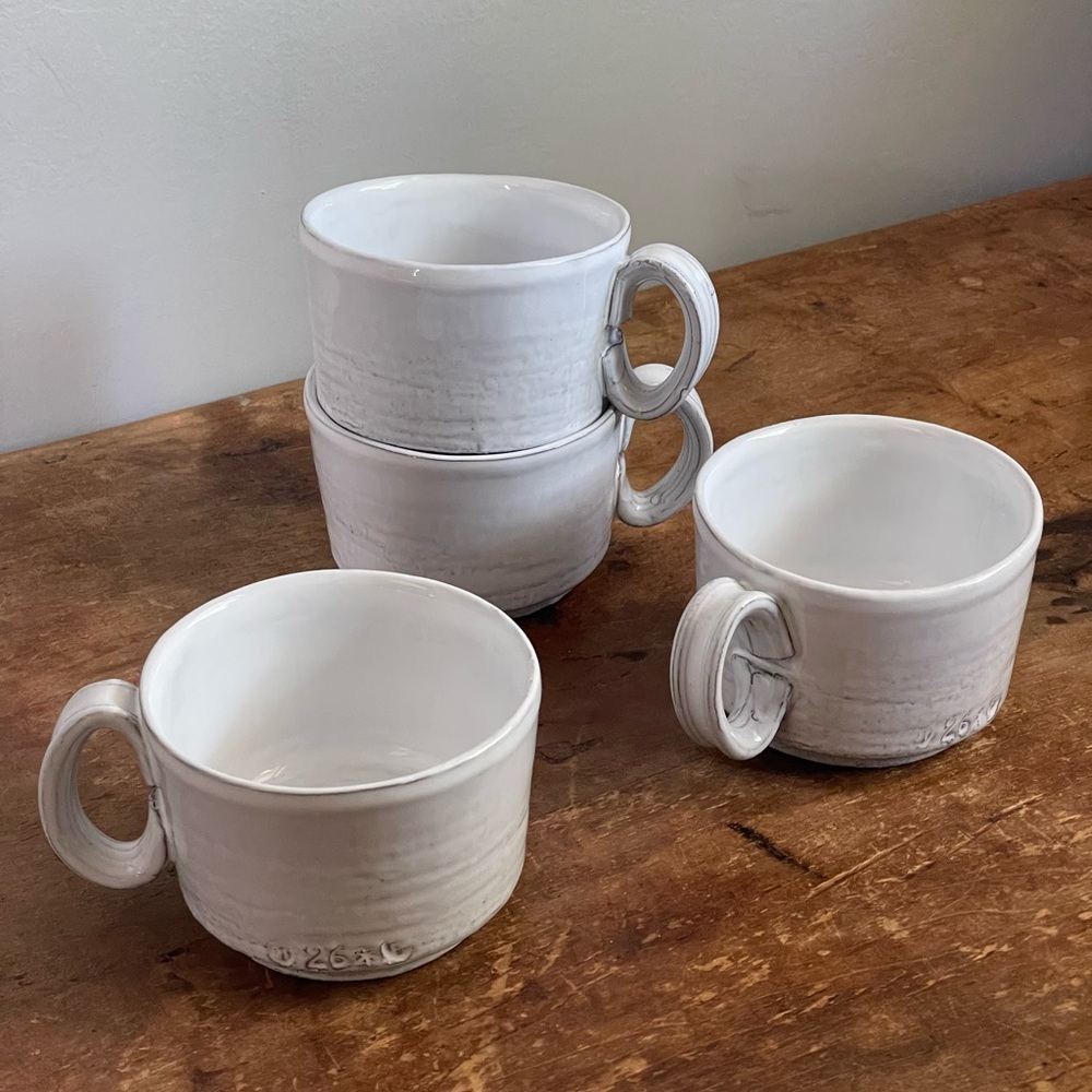 Anthropologie Galestro Fatto A Mano Set of 4 Coffee Cups